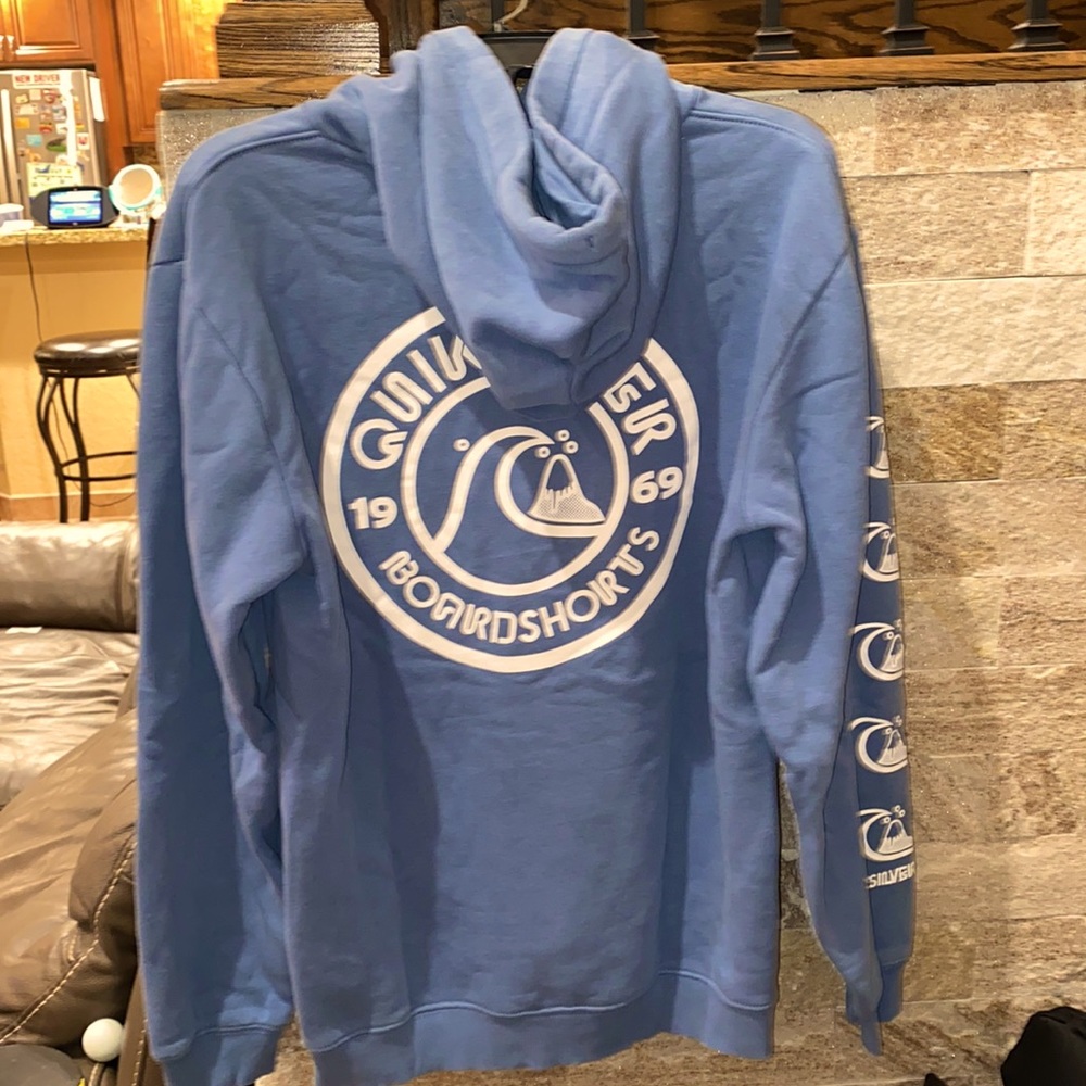 Quiksilver blue men’s large cotton hoodie - Picture 2 of 4